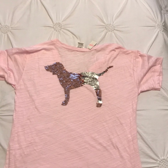 PINK Victoria's Secret Tops - Victoria secret pink reversible sequin shirt